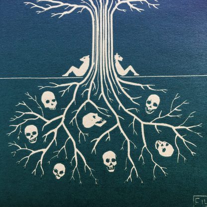 art collection linoprint rare print skull tree pagan magic
