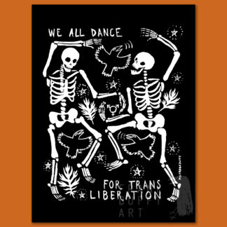trans liberation skeletons poster art print