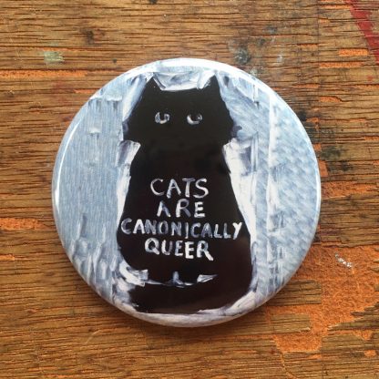 queer cat humorous badge button lgbtqiaa lgbt