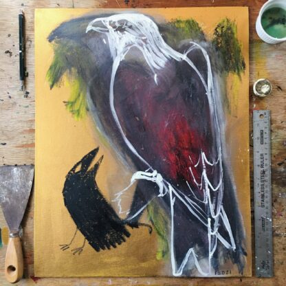 red kite painting carmarthenshire west wales oil mixed media